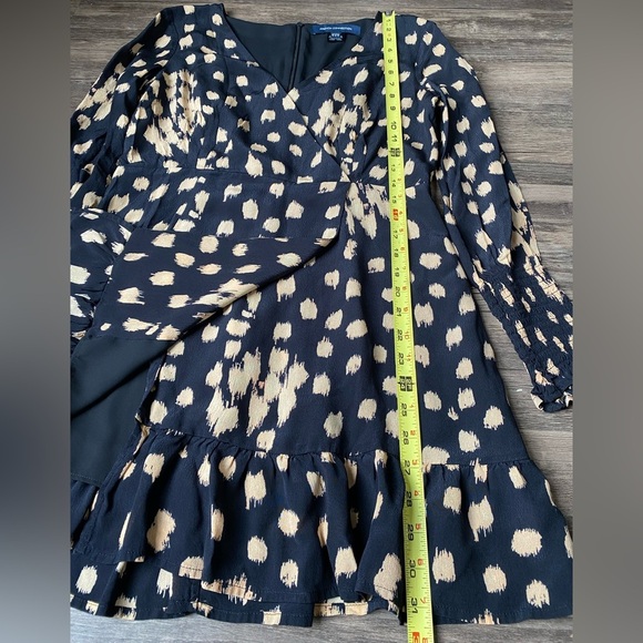 French Connection Women’s Black and Cream Patterned Mini Dress Size 8 - Picture 4 of 11